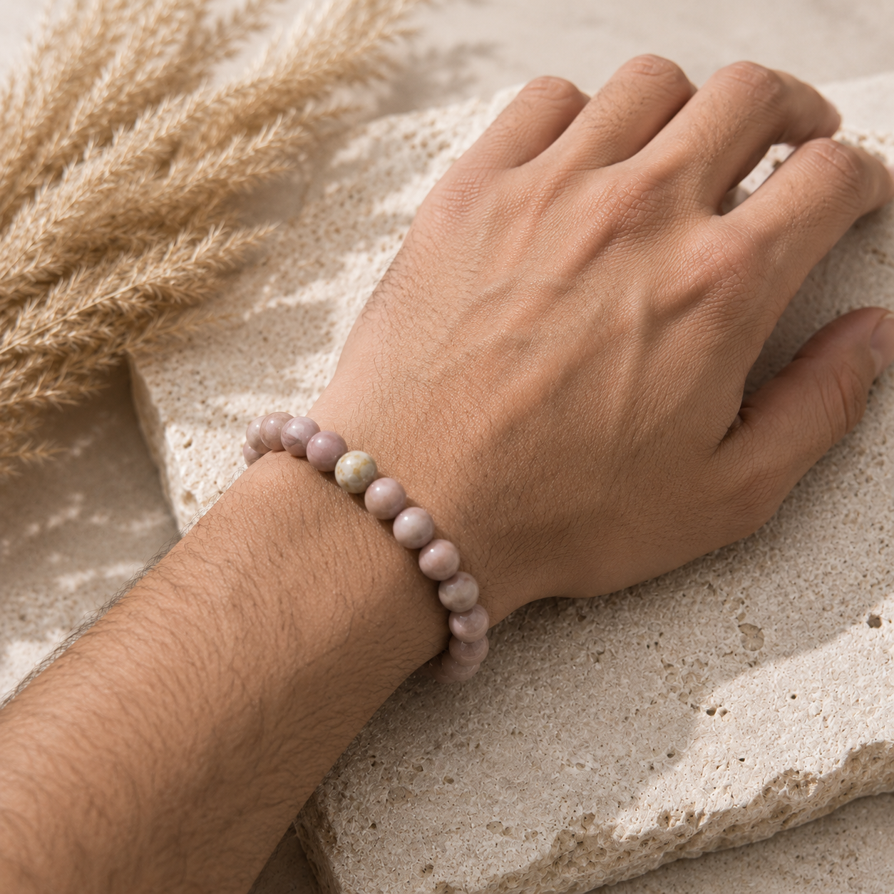 Natural Rhodochrosite Gemstone Bracelet - Image 2