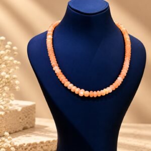 Pink Moon stone necklace