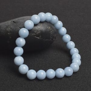 Blue Angelite Bead Bracelet