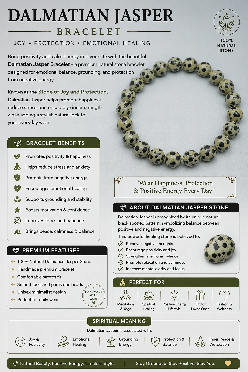 Dalmatian Jasper Bracelet - Image 2