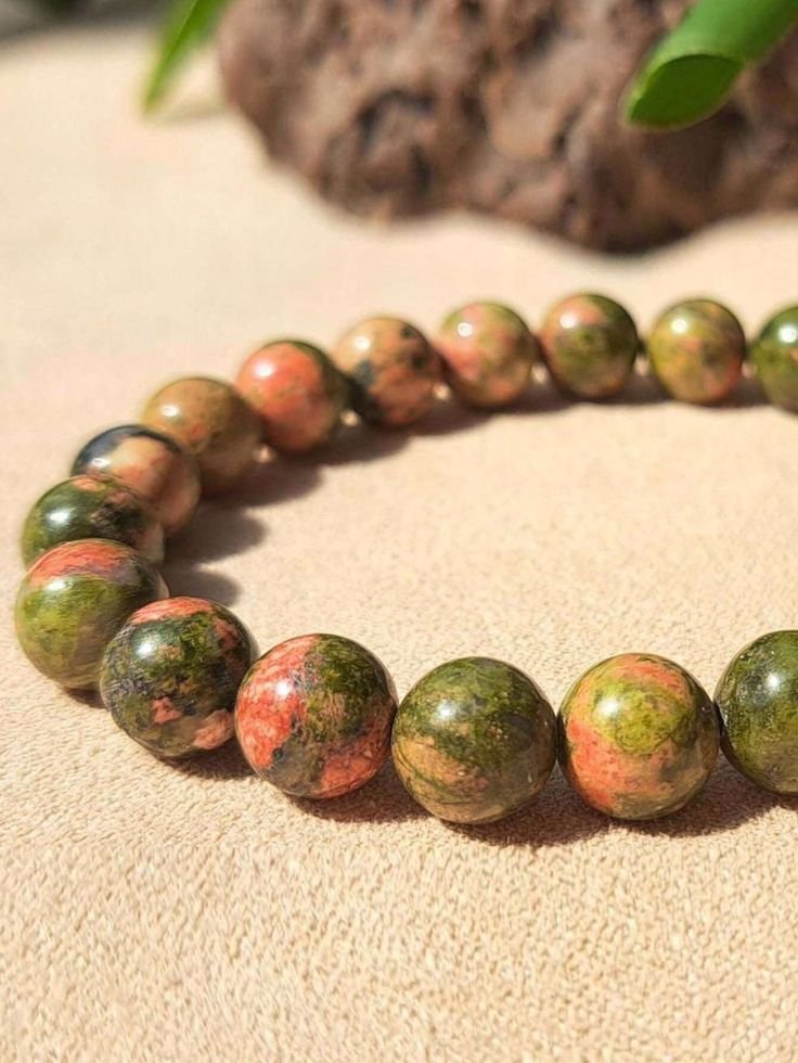 Natural Unakite Jasper Bracelet - Image 5