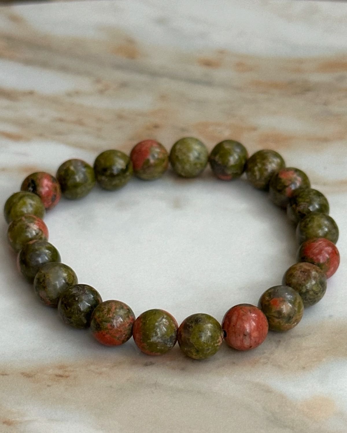 Natural Unakite Jasper Bracelet - Image 4