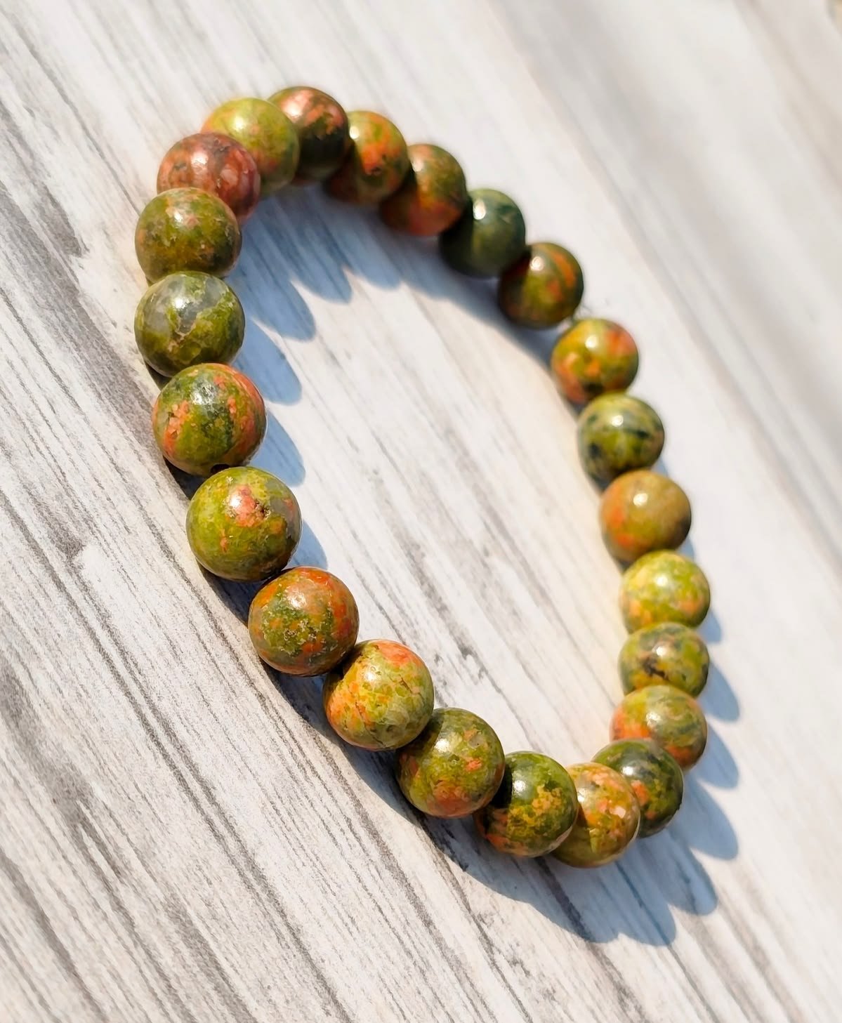 Natural Unakite Jasper Bracelet - Image 3