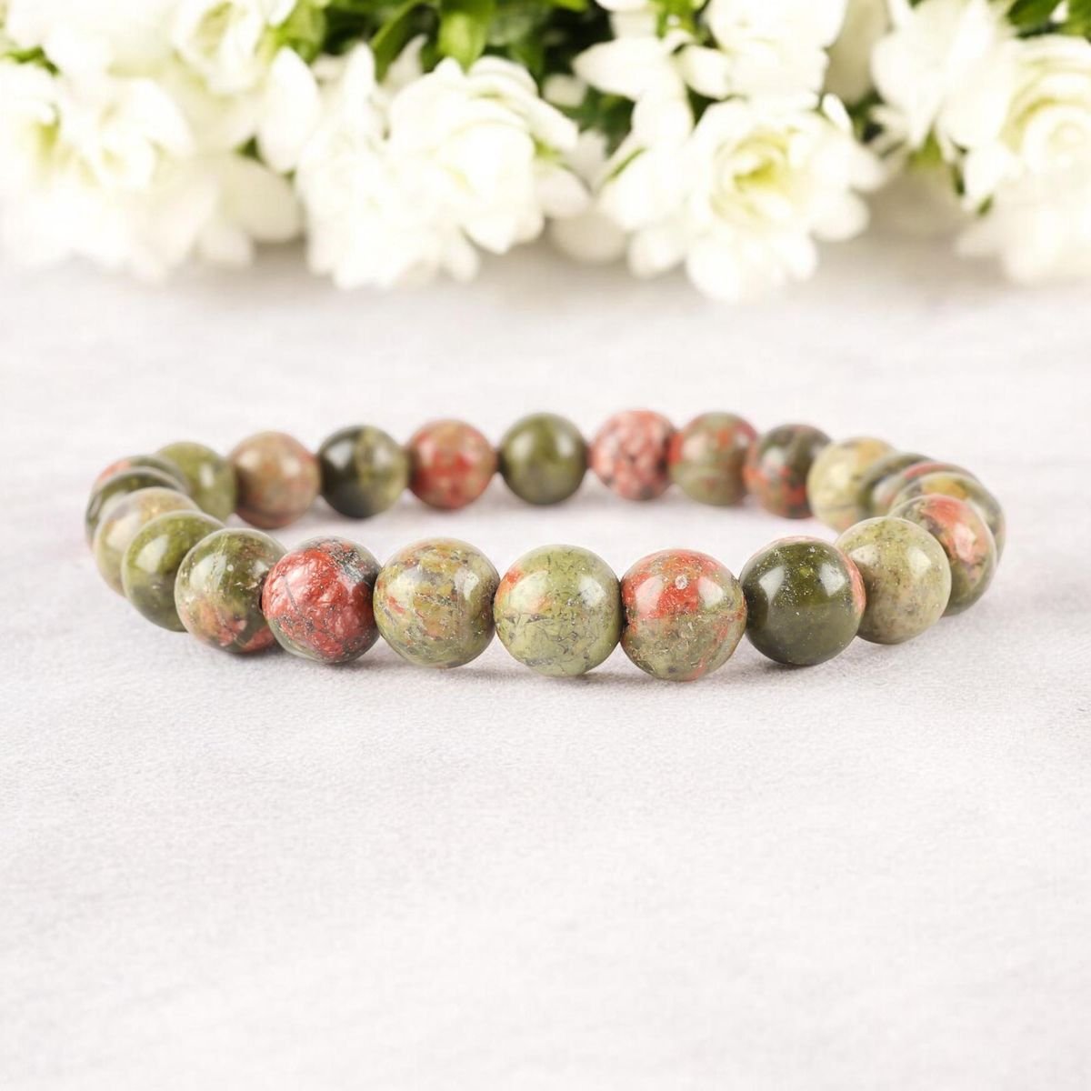 Natural Unakite Jasper Bracelet