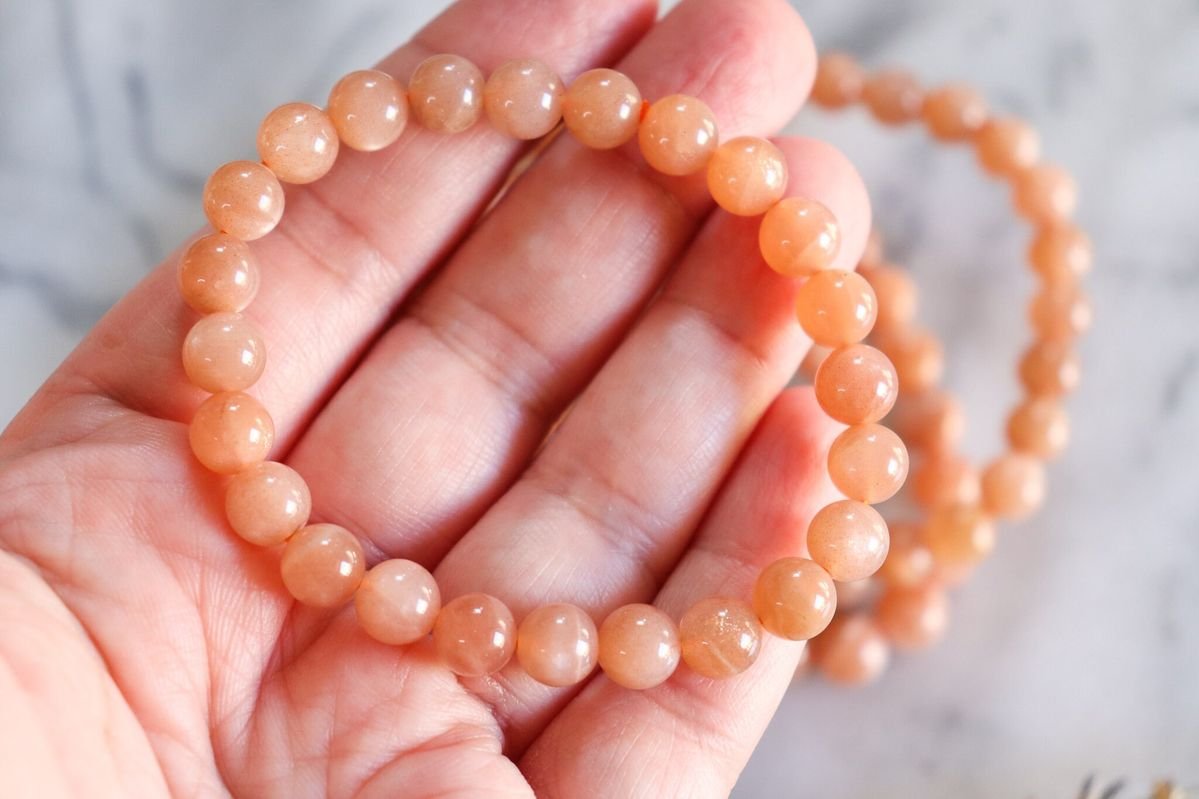 Peach Moonstone Bracelet